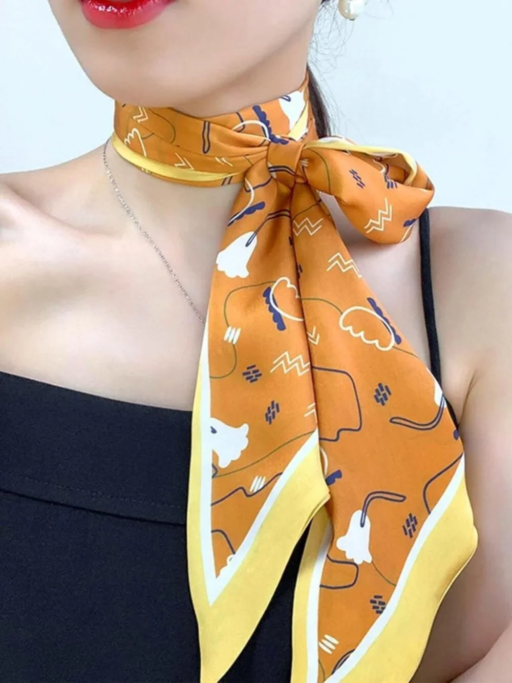 Women's Green Coffee Four Color Elegant Oblique Angle Scarves Bag Scarfs
